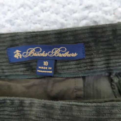Brooks Brothers Women's Size 10 Corduroy Flared Pants Olive Green Heavy