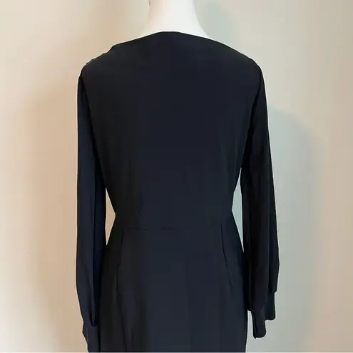 Chiara Boni La Petite Robe Iza Black Dress NEW Size 14 Long Sleeve Formal