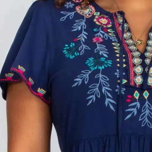 Johnny Was heavily embroidered Sicila tiered dress NWT