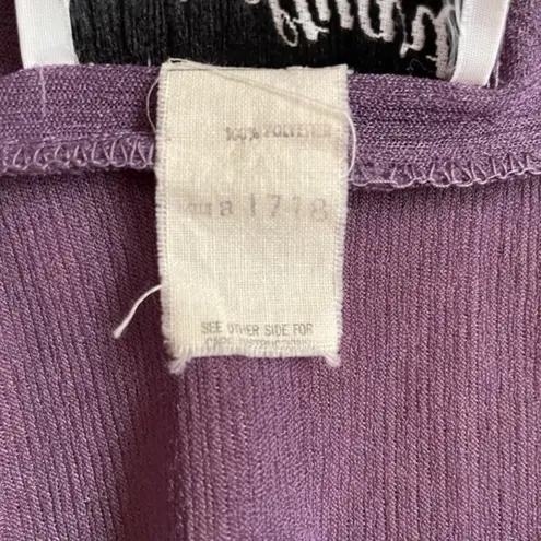 1970s Kevin Stuart Petites Vintage Jabot Tie Neck Purple Midi Dress Union