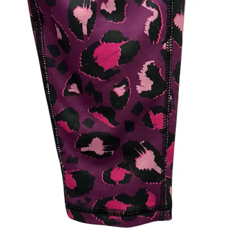 Adrienne Vittadini Leggings Purple Pink Animal Print Cropped Athletic Pants M - Image 9