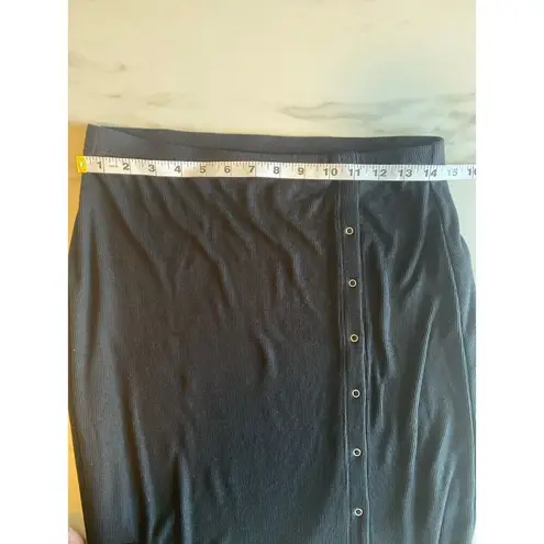 Truth By Republic Women's Black Front Slit Maxi Skirt Buttons Size M Medium