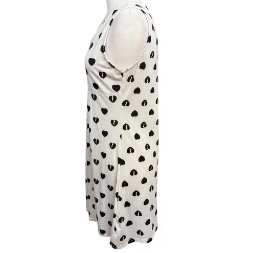 Reborn Dress Size L White with Black Hearts Size L
