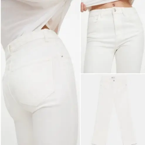 ZARA NWT  High Rise Ankle Length Slim Jeans in White sz 2