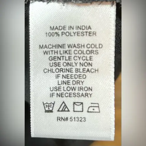 CeCe Women’s Size M Floral Smock Neck Black Yellow Floral Blouse