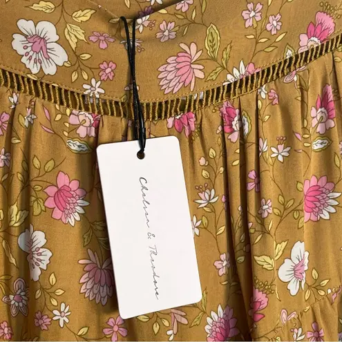 Chelsea & Theodore Sz XS Yellow Floral Shorts Lace Ruffles