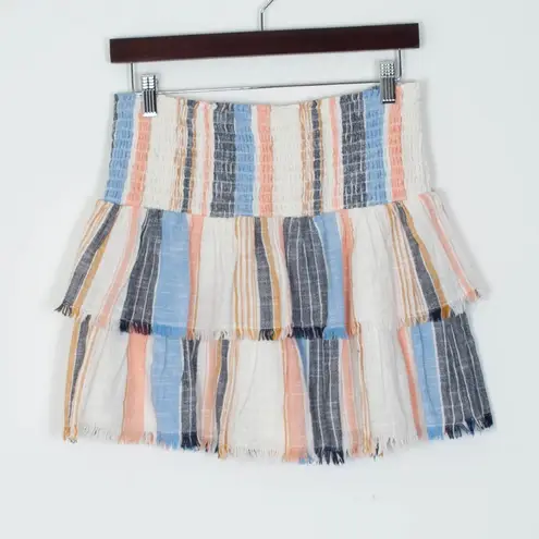 Aerie  Tiered Ruffle Striped Skirt‎ Womens Size Small