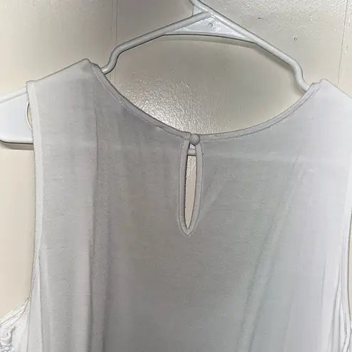 Ricki's Pink and White Lace Floral Tank Top Size L