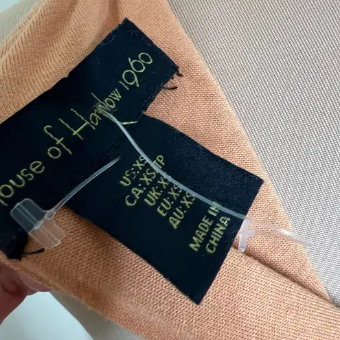 House of Harlow 1960 Bodycon Dress Xs Desert Ruched Midi High Neck Racerback New