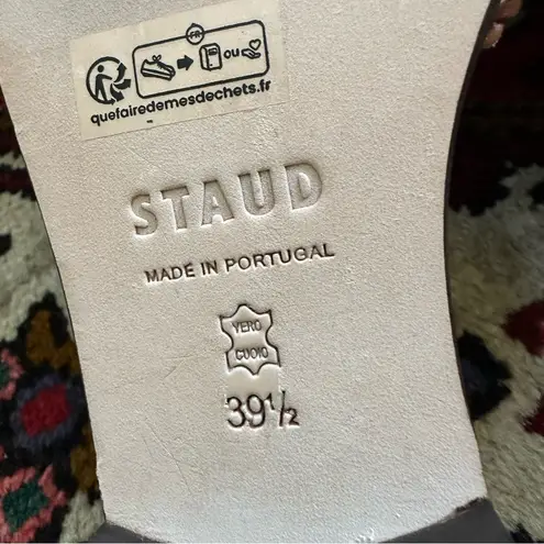 NWT STAUD Woven Leather Slide Sandals Tan Size 9.5