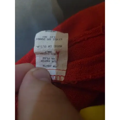 Danielle Nicole Danielle B Women's Medium Red Blouse, Vintage Top, Casual, Flax Rayon Blend