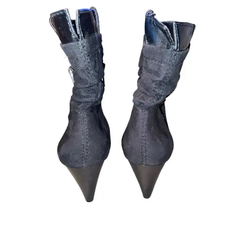 Laura Ashley black suede designer boots. Size 6