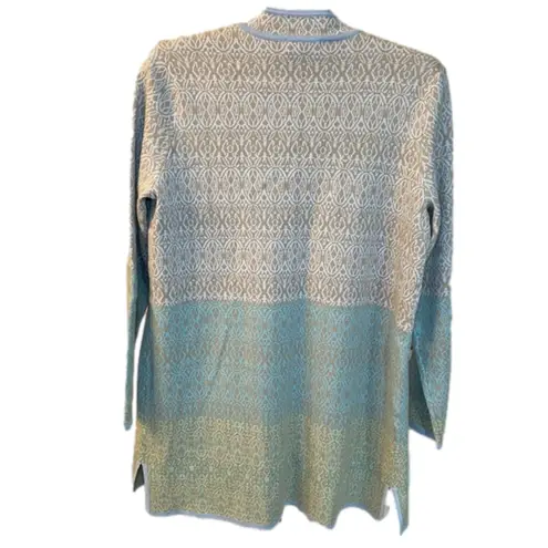 appleseed's Appleseed’s heavyweight knit long open cardigan, pastel blue/gray, NWOT size L