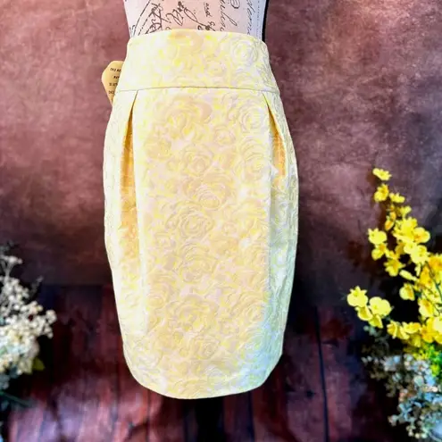 Magaschoni Jacquard Pleated Skirt Buttercup Combo Size 10