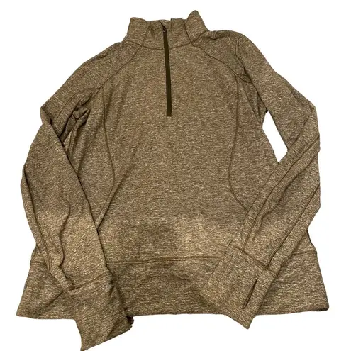 Lululemon  Rush Hour 1/2 Zip Sweatshirt Women Size 10 Heathered Military Green