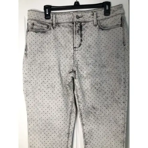 NYDJ Women's Size 12 Jeans Clarissa Ankle Gray Polka Dot Glitter