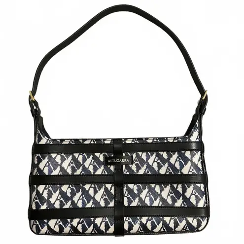 Altuzarra Park Place Leather Monogram Shoulder Bag Black Sparrow Blue Black NWT