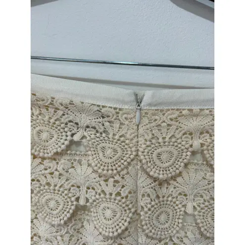 Sabine skirt size M cream crochet short lined festival boho romantic Size M