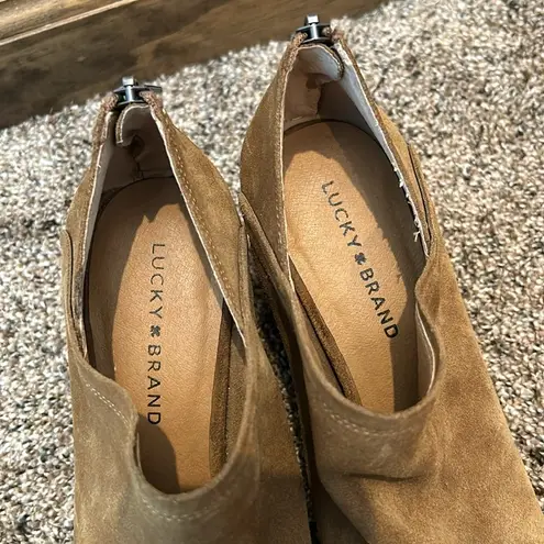 Lucky Brand  Kalli peep toe leather chunky heels