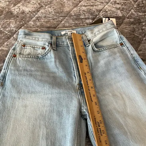 RE/DONE 70s Stove Pipe High-Rise size 26 Denim Jeans surf blue destroyed button