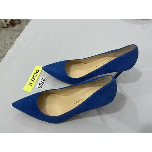 Ivanka Trump Womans 9.5 M Blue Suede Slip On Heel Pumps