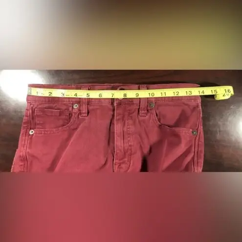 Madewell  Size 27 9” High Riser Skinny Skinny Maroon Jeans Burgundy