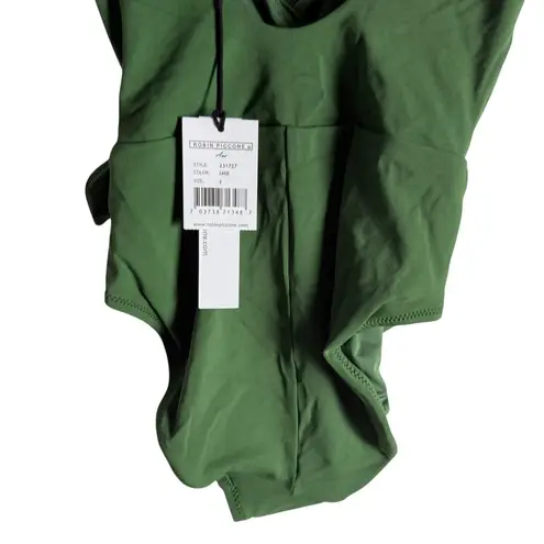 Robin Piccone Ava Sage Green V-Neck Wrap One Piece Swimsuit Size 2