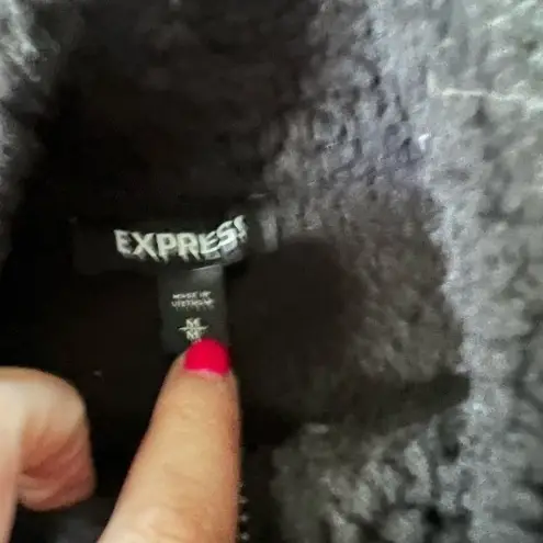 EXPRESS  cropped fleece faux‎ fur jacket