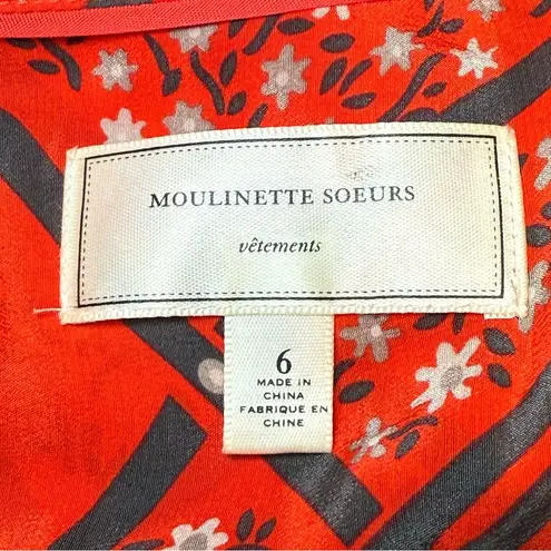 Moulinette Soeurs Anthropologie 100% Silk Maeshowe Boho Festival Dress Size 6