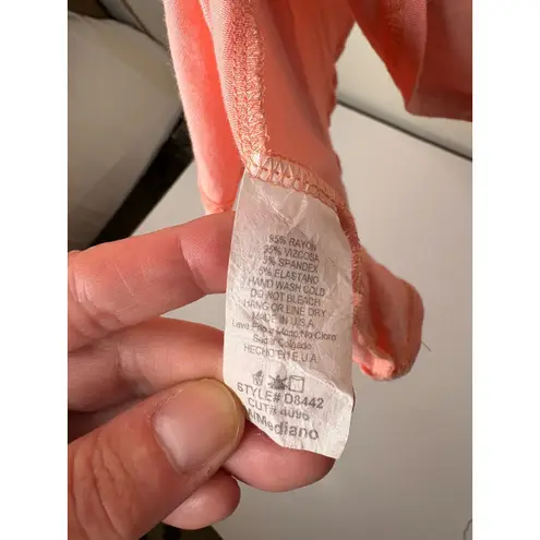 Mittoshop  Womens Size M Tunic Dress Short Sleeve Pink Pockets Above Knee Stretch