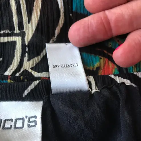 Chico's  Silk Skirt Lined Tribal Asymmetrical Boho