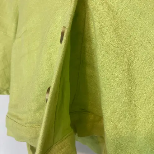 Lost + Wander Cactus Bloom Lime Green Wrap Button Flutter Sleeves Crop Top