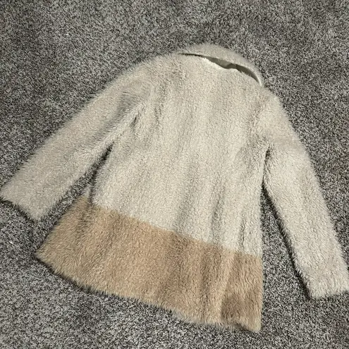 Anthropologie  Elevenses Cream Shag Coat Sherpa Teddy Jacket