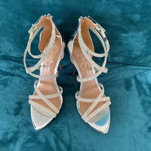 Jessica Simpson Dressy silver rhinestone sandals 🌹