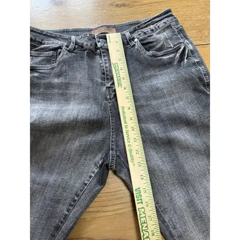 Judy Blue High Rise Tummy Control Skinny Jeans Grey Wash Size 14W Stretch Preppy