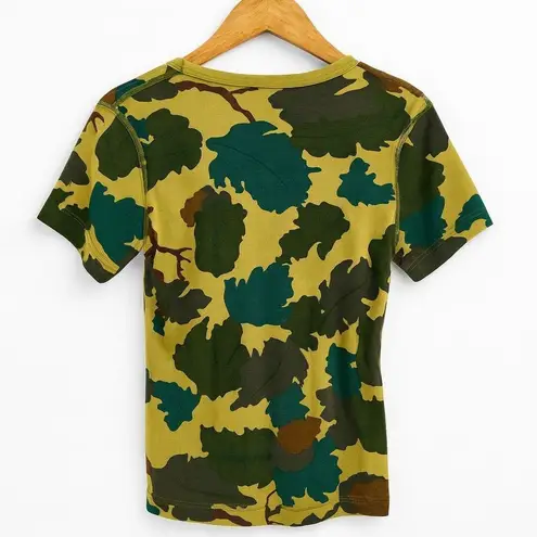 Three Dots Green Leaf Print T-Shirt Women’s Small Short Sleeve 100% Cotton Camo - Image 3
