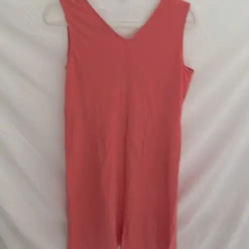 Joan Rivers : Coral button down dress- cotton top with linen bottom- pockets-MP