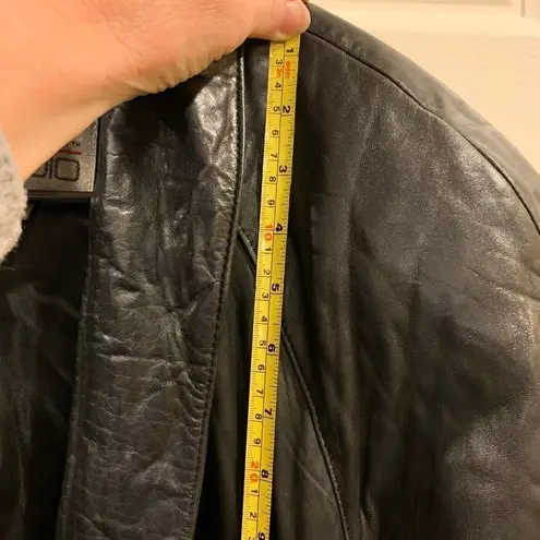 Vintage Pelle Studio Soft Leather Trench Coat by Wilson Leather Black Size M