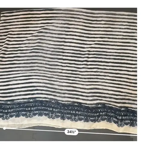 Unbranded Women Chic Chevron Stripe Infinity Scarf Lightweight Fashion Accessory White