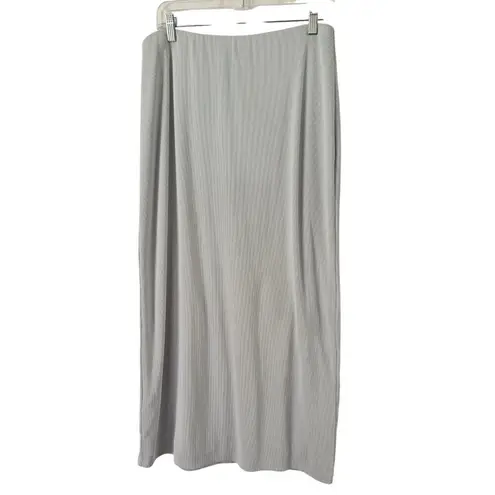 Abercrombie & Fitch  Baby Blue Ribbed Pull On Maxi Skirt Size Large Stretchy - Image 3
