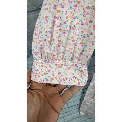 Vintage Amy Sue Flannel Nightgown Size M Peach Pink Floral Long Sleeve Cottage Size M