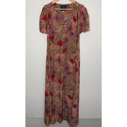 Johnny Was Jade Paisley Midi Dress Pink Multi Dress Small