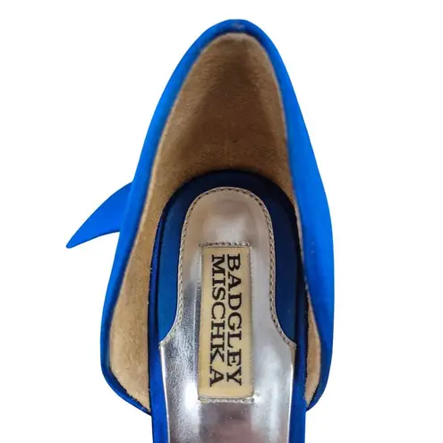 Badgley Mischka Nilla Crystal Sapphire Blue Peep Toe Heels 9M US $245 like Kiara