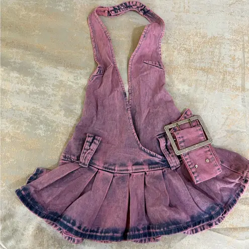 Jaded London Malibu Plunge Denim Mini Dress