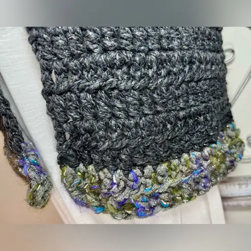 Handmade  Chunky Knit Scarf - Charcoal Gray