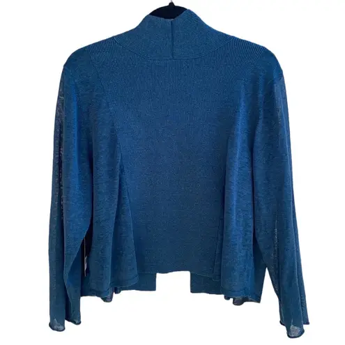 Nic+Zoe π¦ Lightweight Semi-Sheer Linen Slub Knit Cropped Open Cardigan, Plus 1X