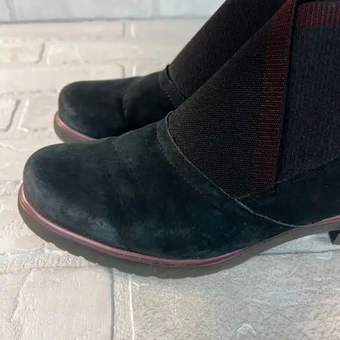 Munro Ankle Boots Womens 8 Black Suede Leather Comfort Stretch Casual Bootie