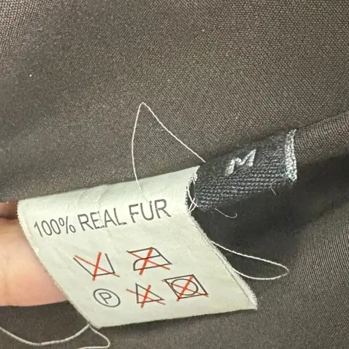 Funky East Design Corp Women's Fur Coat Fox Collar Tiered Genuine Luxury M Brown Size M