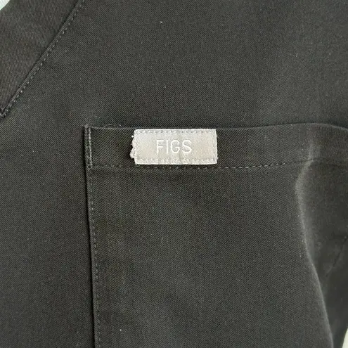 FIGS  Catarina One Pocket Scrub Black Size XS Short Sleeve V-Neck Top FW1000