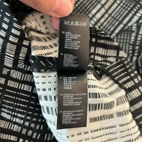 Reiss Nadine checkered black white sheath dress size 10